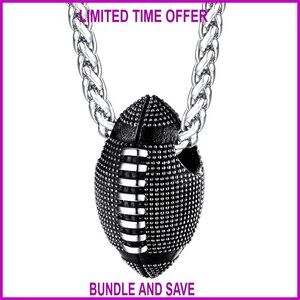 Stainless Steel Sports Pendant Necklace, Adjustable Chain, Gift Box